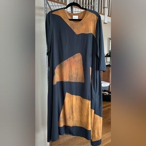 Wrap London Black and Tan Dress
